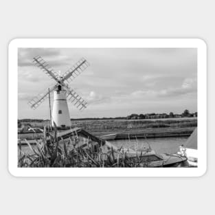 Thurne Mill on the River Thurne in the Norfolk Broads National Park Sticker